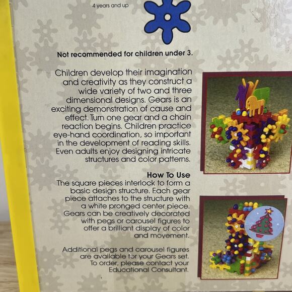 Gears Go Round Discovery Toys Building Blocks Original Case Made In Italy VTG - Picture 8 of 10